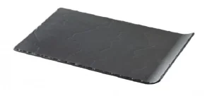 Sale Assiette rectangulaire de 13" x 7.75" avec 1 côté relevé Basalt - Noire - 3 par boite Vaisselle