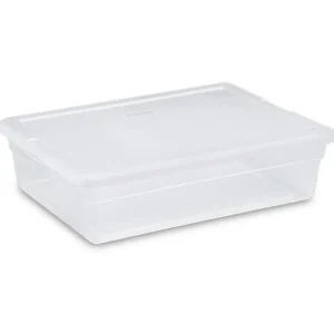 Sale Bac de rangement de 26.5 L (23" x 16.25" x 6") avec couvercle - Transparent Rangement Des Aliments