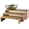 Best Base de présentation triple en Acacia Accessoires Et Décor De Table