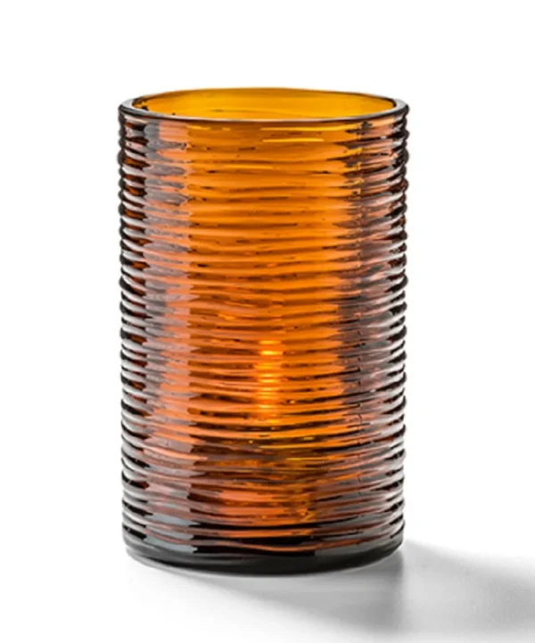 Best Bougeoir cylindrique de 3.25" x 2 1/8" - Ambre foncé Accessoires Et Décor De Table