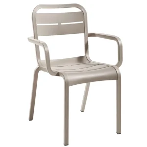 Sale Chaise avec bras Cannes - French Taupe (Beige) Ameublement Commercial Pour Terrasses