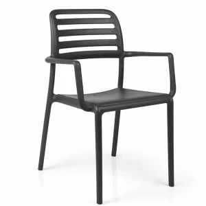 Best Chaise avec bras Costa - Antracite (noire) Ameublement Commercial Pour Terrasses