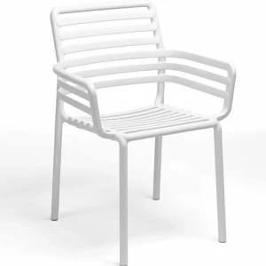 Sale Chaise avec bras Doga Arm - Bianco (Blanche) Ameublement Commercial Pour Terrasses