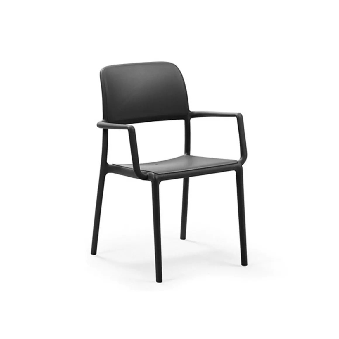 chaise_avec_bras_riva__an_0.webp Outlet Chaise avec bras Riva - Antracite (noire) Ameublement Commercial Pour Terrasses