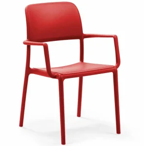New Chaise avec bras Riva - Rosso (rouge) Ameublement Commercial Pour Terrasses