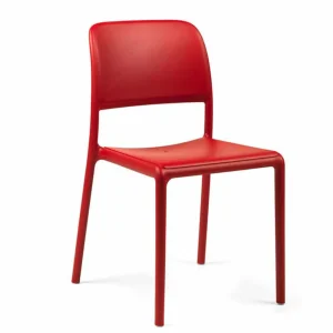 Sale Chaise sans bras Riva Bistrot - Rosso (rouge) Ameublement Commercial Pour Terrasses