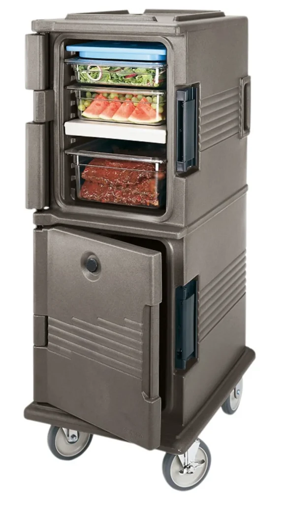 Discount Chariot de transport isolé à 2 sections pour 12 bacs gastronorme Ultra CamCarts - Brun foncé Distributeurs De Breuvages Et Conteneurs Ìsolés