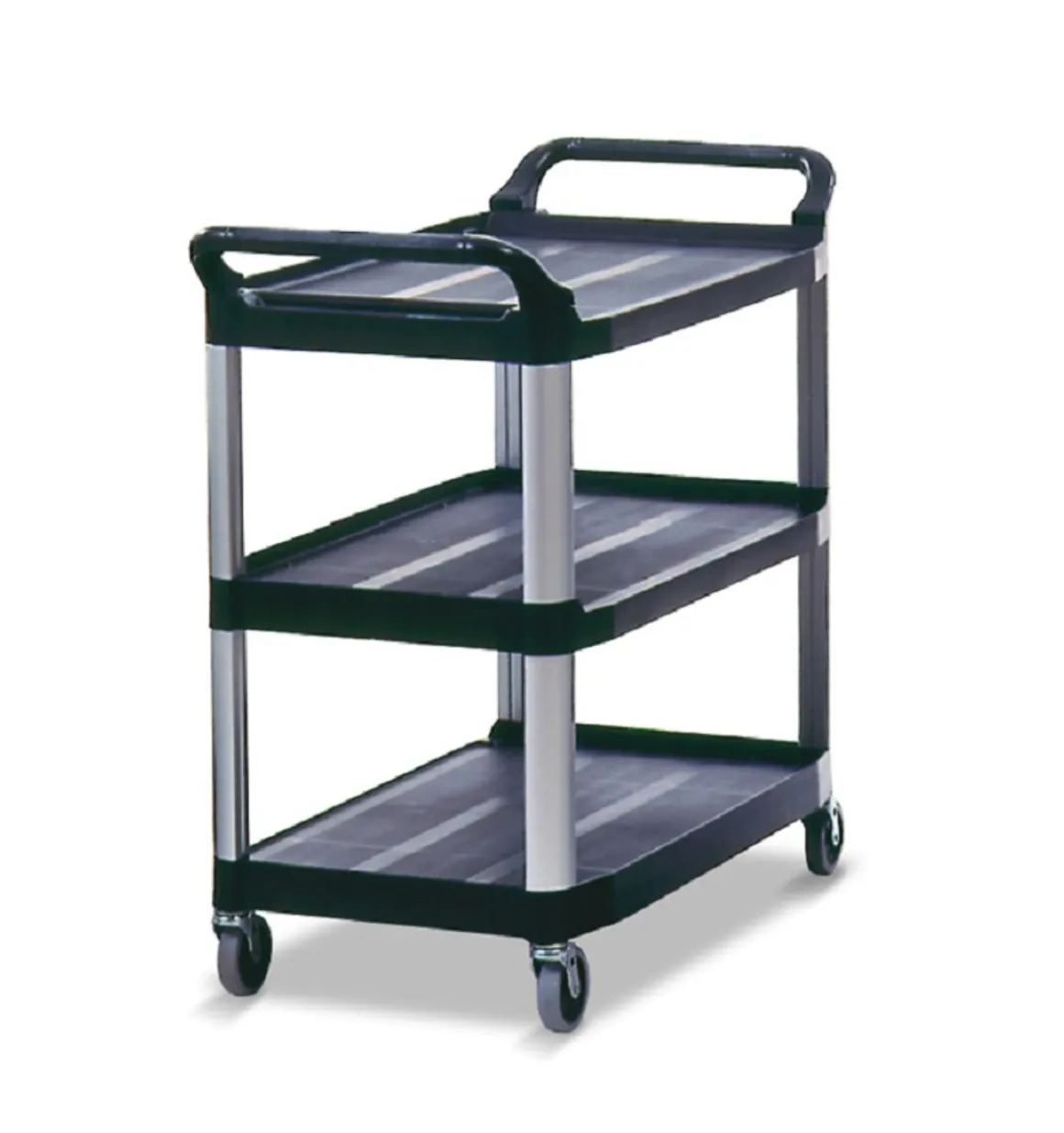 chariot_utilitaire___tabl_0-9.webp Hot Chariot utilitaire à 3 tablettes de 40.5" x 20" x 38" Xtra - Noir Chariots