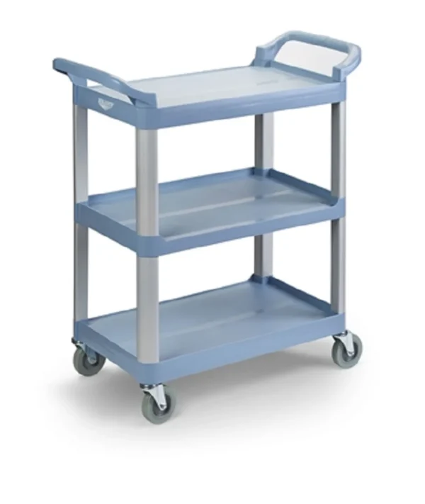 Fashion Chariot utilitaire à 3 étages avec roues de 4" - Gris-Bleu Chariots