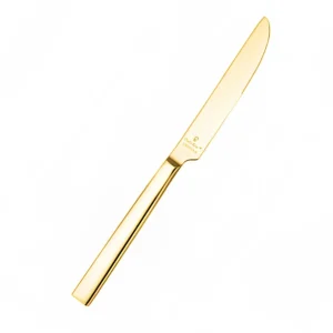 Clearance Couteau à diner de 9.5" en acier inoxydable 18/0 Chefs Table Gold - 12 par boite Coutellerie