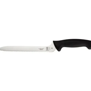 Discount Couteau à pain à lame coudée et dentelée de 8" à manche noir Millennia Couteaux