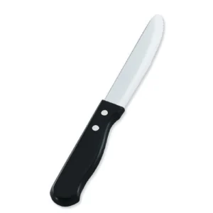 Clearance Couteau à steak à bout rond et manche noir - 12 par boite Coutellerie