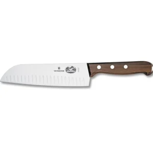 Discount Couteau Santoku alvéolé de 7" avec manche en bois Couteaux