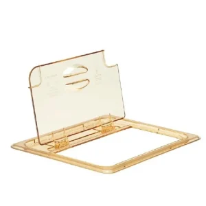 Sale Couvercle pour bac gastronorme 1/2 avec encoche FlipLid - Ambré (Haute température) - 6 par boite Rangement Des Aliments