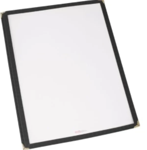 Hot Couvre-menu simple de 9 5/16" x 12 1/8" - Noir Articles De Service