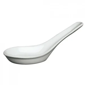 Fashion Cuillère à soupe chinoise de 5" avec trou Imperial White Coutellerie