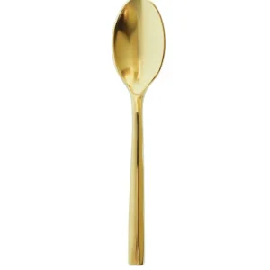 Hot Cuillère à soupe ovale de 7" en acier inoxydable 18/0 Chefs Table Gold - 12 par boite Coutellerie