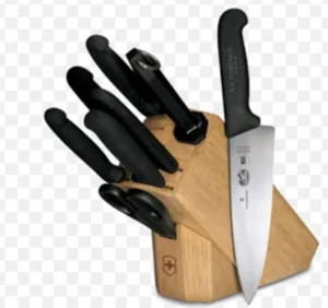 Hot Ensemble de bloc à couteaux de 8 pièces en bois dur Couteaux