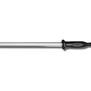 Sale Fusil à aiguiser à lame diamant de 12" avec manche en plastique noir Couteaux