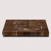 Hot Grand bloc de boucher en noyer brun de 21" x 15" x 2" Couteaux