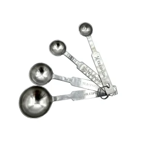 Sale Jeu de 4 cuillères à mesurer rondes en acier inoxydable Ustensiles Et Outils De Cuisine