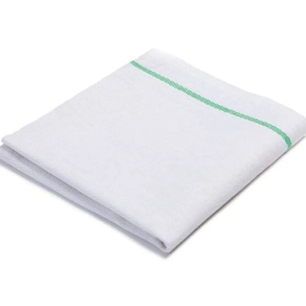 linge_de_cuisine_de__x__a_0.webp Discount Linge de cuisine de 16" x 27" avec une ligne verte - Blanc - 12 par paquet Linge De Cuisine Et Vêtements