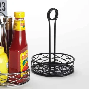 Best Panier à condiments rond de 6" x 9 1/8" - Noir Vaisselle De Service