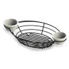 Best Panier ovale de 13" x 7" x 2" avec ramequin intégré - Noir Vaisselle De Service