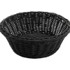 Fashion Panier rond de 8.25" x 3.25" en rotin noir - 12 par boite Vaisselle De Service
