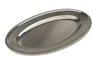 Best Plateau ovale de 23.5" x 16 1/8" en acier inoxydable Vaisselle