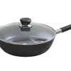 New Poêle à frire antiadhésive de 12 5/8" avec couvercle en verre Batterie De Cuisine