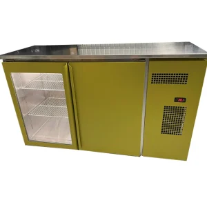 Online Réfrigérateur de bar (Back bar) de 62" à 2 portes (1 pleine, 1 vitrée) Angelik - Jaune Réfrigérateurs De Bar