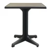 Fashion Table carrée de 28" Omega - Metal Brushed / Charcoal Ameublement Commercial Pour Terrasses