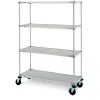 Outlet Étagère mobile à 4 tablettes de 24" x 36" x 68" en acier galvanisé avec roues de 5" Tablettages Commerciales