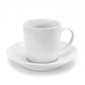 Clearance Tasse à espresso de 3.25 oz avec soucoupe blanche - 6 par boîte Vaisselle
