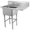 Online Évier 1 bassin de 18" x 18" x 11" en acier inoxydable - égouttoir de 18" à droite Éviers Commerciaux