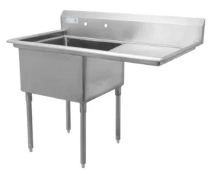 Clearance Évier 1 bassin de 24" x 24" x 14" en acier inoxydable - égouttoir de 24" à droite Éviers Commerciaux