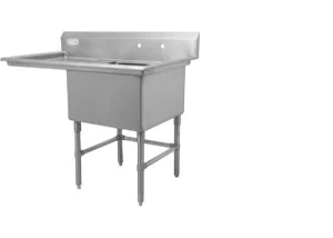 Best Évier 1 bassin de 24" x 24" x 14" en acier inoxydable - égouttoir de 24" à gauche Éviers Commerciaux