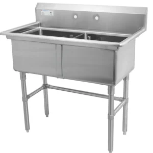 Best Évier 2 bassins de 18" x 18" x 11" en acier inoxydable Éviers Commerciaux